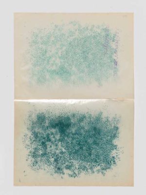 La vie des animaux, 2008, perforations vertes sur papier cristal