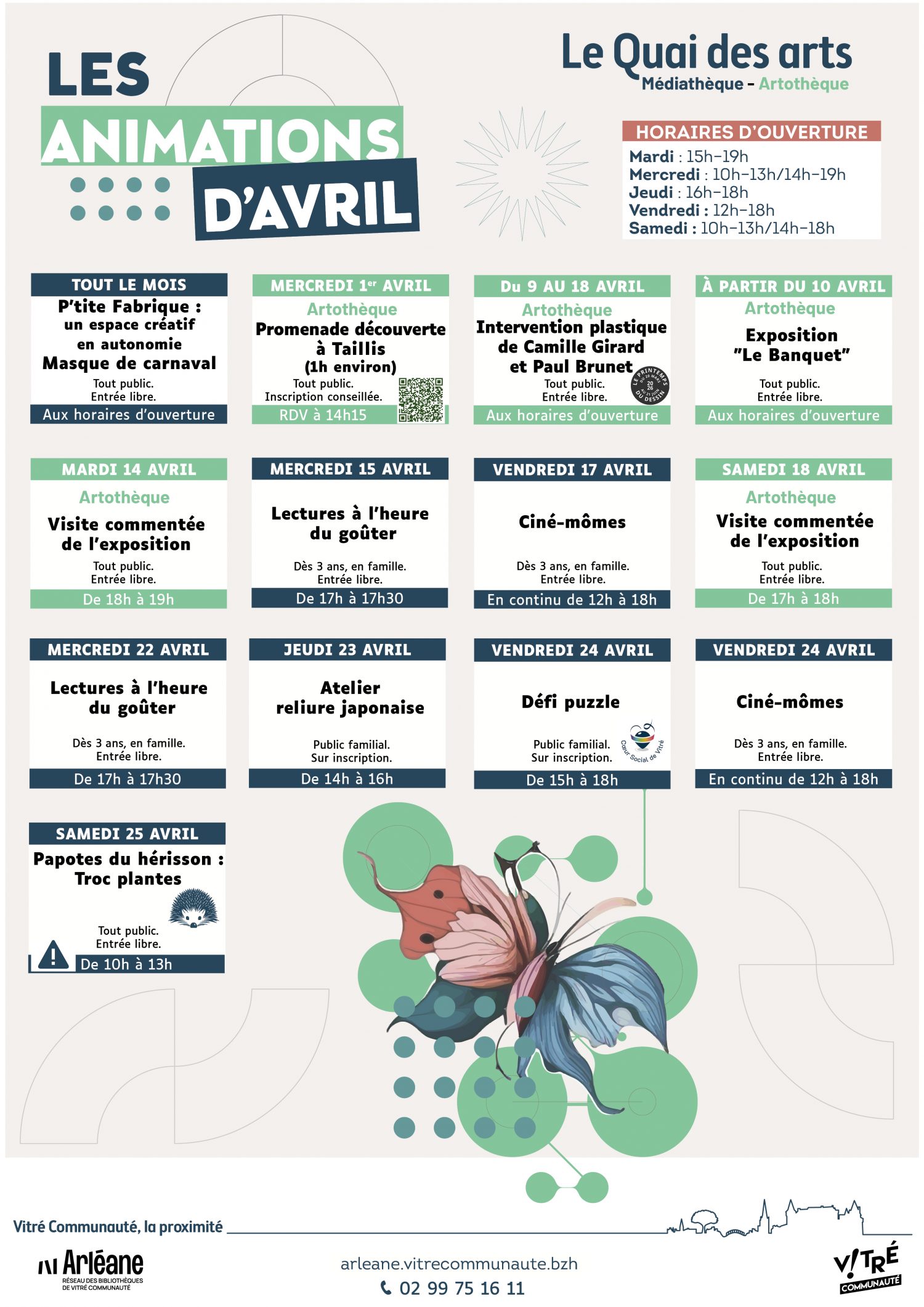 Programme Le Quai des arts avril 2026